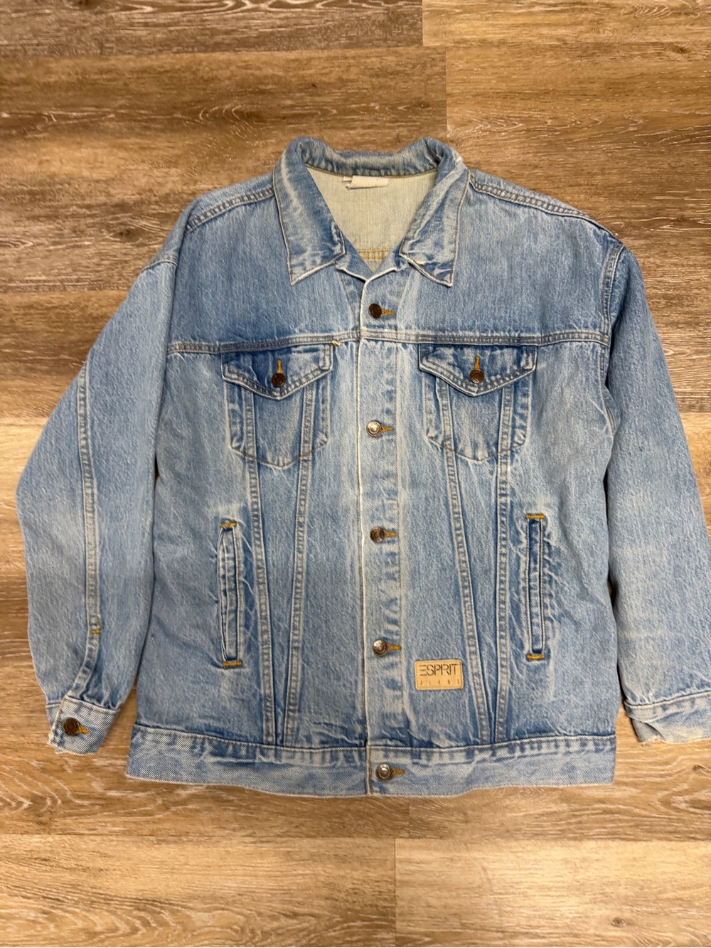 Esprit Mens Large Vintage Trucker Denim Trucker Jacket